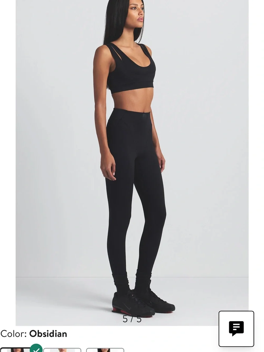 NikeSKIMS Double Strap Scoop Bra - Obsidian